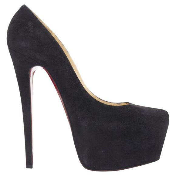 Christian Louboutin Daffodile suede almond toe platform pump